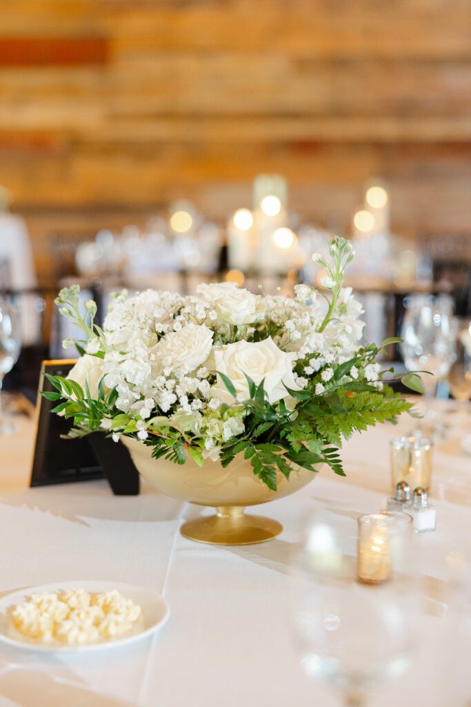 Elegant floral centerpiece on table